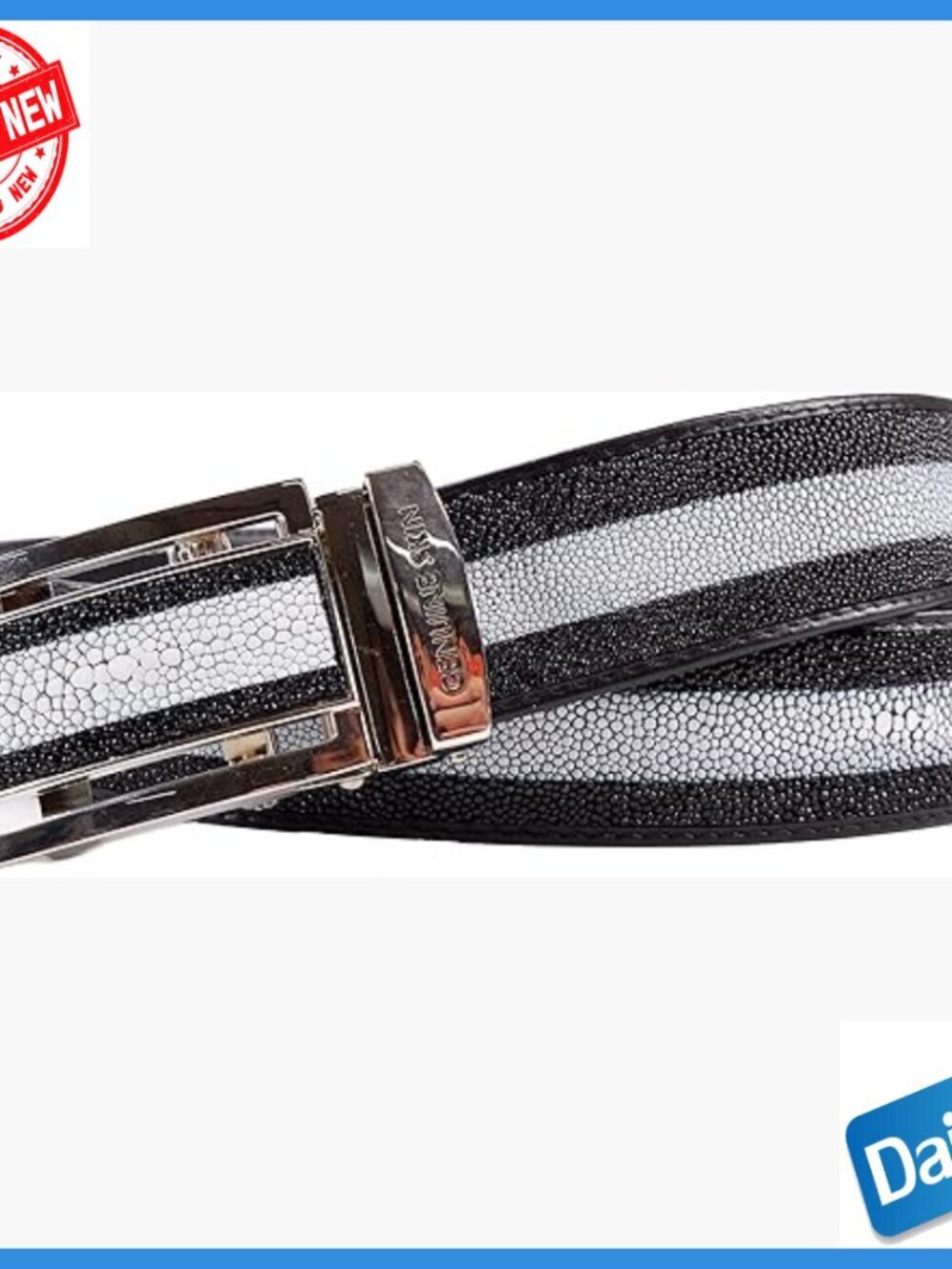 Genuine Stingray Skin Leather Belt Auto Locking Buckle 46" Length